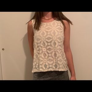 Francesca’s Bee Stitched White Top